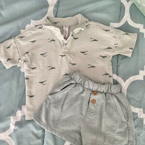 Whale Print Matching shorts set